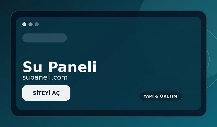 Su Paneli web sitesi tanıtım görseli