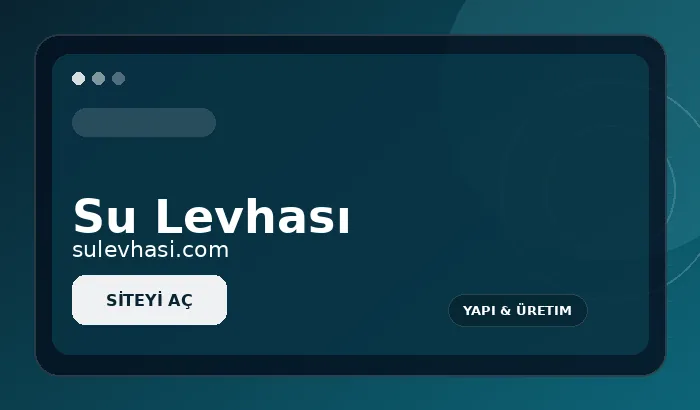 Su Levhası web sitesi tanıtım görseli