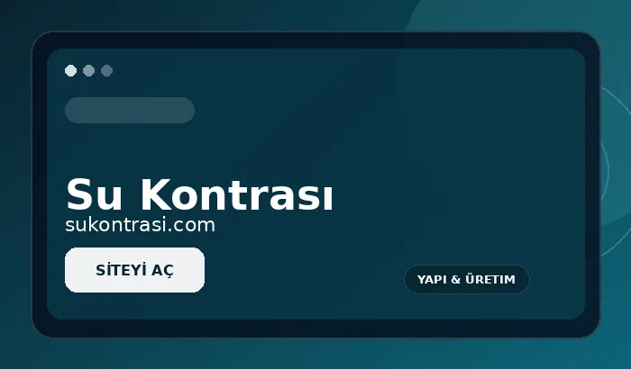Su Kontrası web sitesi tanıtım görseli