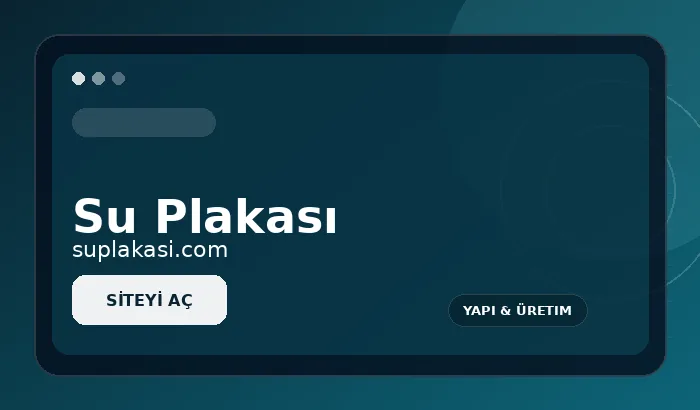 Su Plakası web sitesi tanıtım görseli
